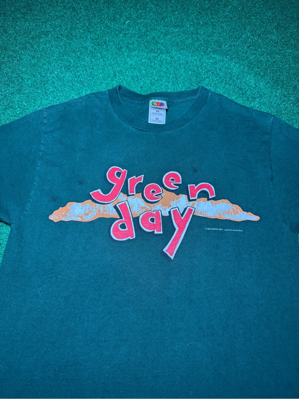 Vintage 90s Green Day Dookie Era T-shirt, Punk MTV Weezer Green 1994 (Medium)